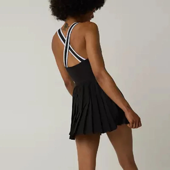 Maya | Women’s Racerback Pleated Pickleball Dress with Perforated Hem
