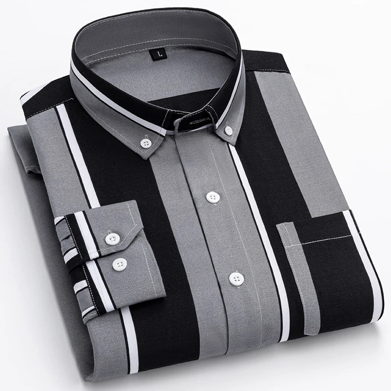 Kensington | Men’s Vertical Colorblock Panel Long Sleeve Button-Down