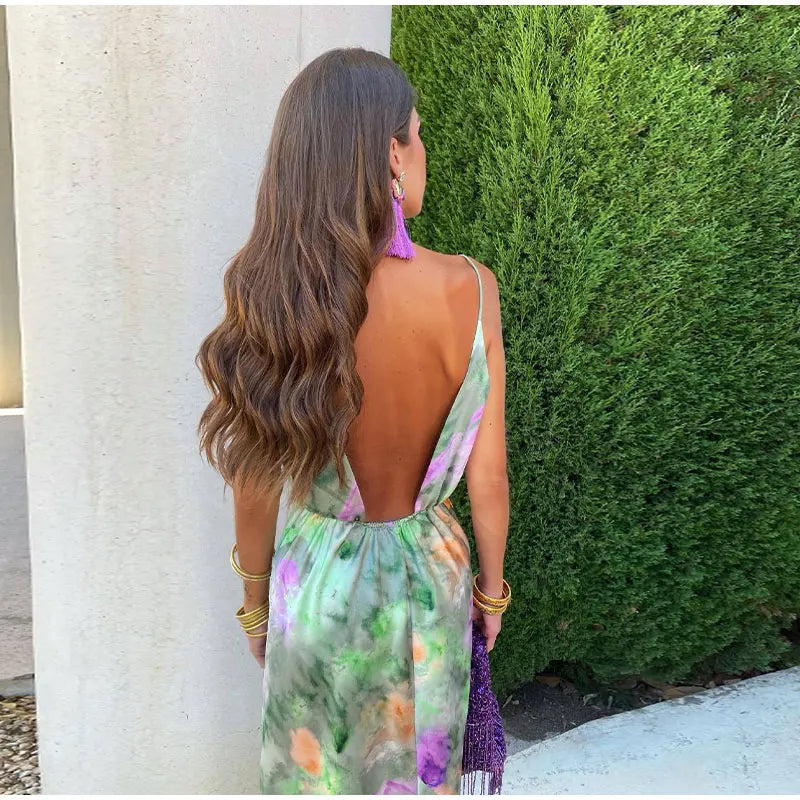 Liora | Elegant Tie-Dye Slip Dress