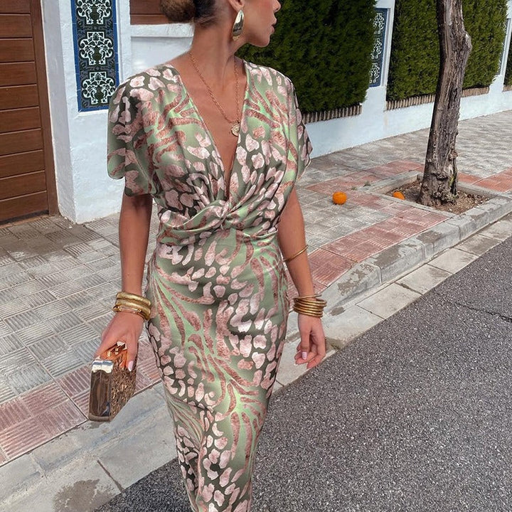 Nerida | Elegant Draped Midi Dress