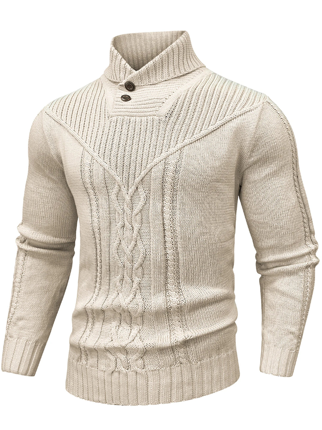 Classic Cable Knit Button Sweater
