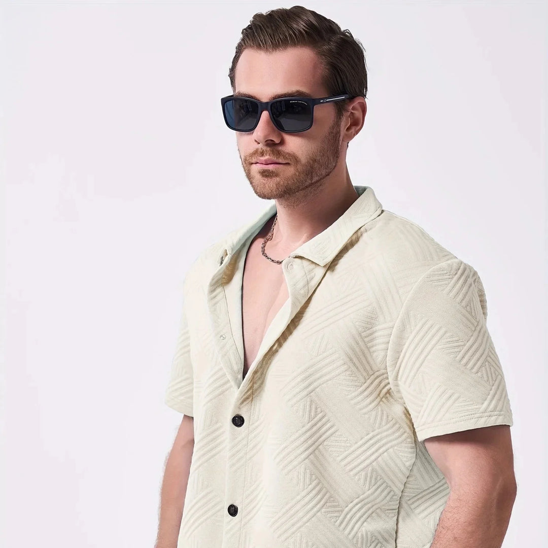 Saint-Tropez | Men’s Embossed Performance-Stretch Two-Piece Set