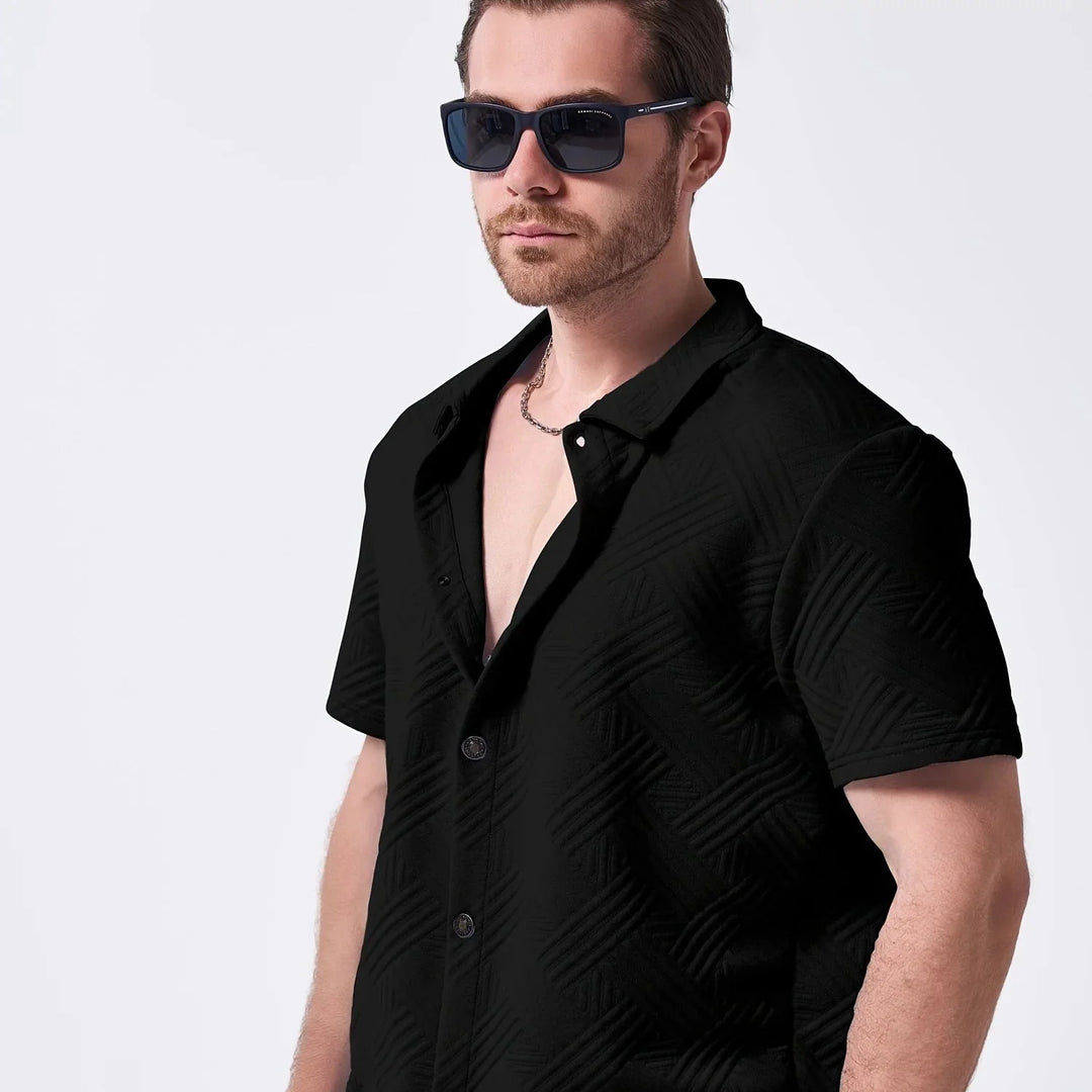 Saint-Tropez | Men’s Embossed Performance-Stretch Two-Piece Set