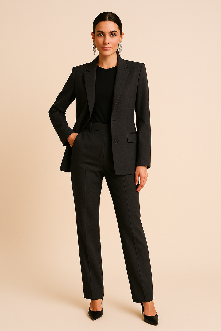 Aurelyne | Women’s Structured Blazer &amp; Pleated Pants Set