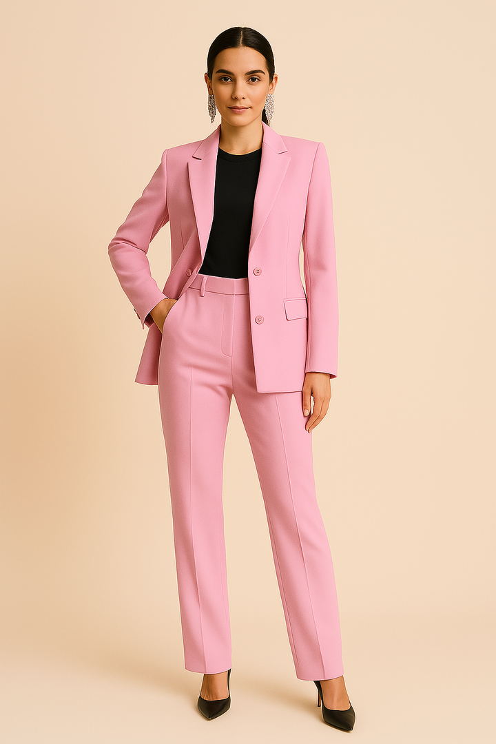 Aurelyne | Women’s Structured Blazer &amp; Pleated Pants Set