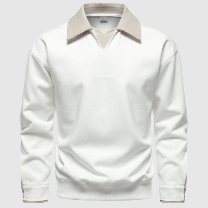 Contrast Collar Knit Pullover