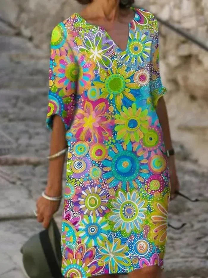 Zeloria | Elegant Floral Tummy Control Dress
