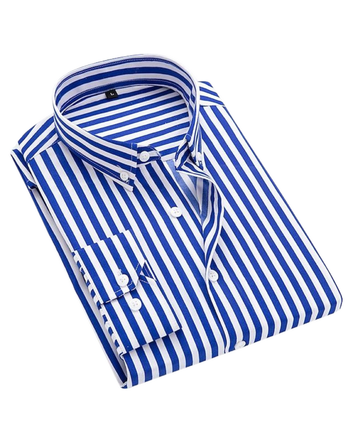 Mateo | Men’s Vertical Stripe Lightweight Coastal Button-Down
