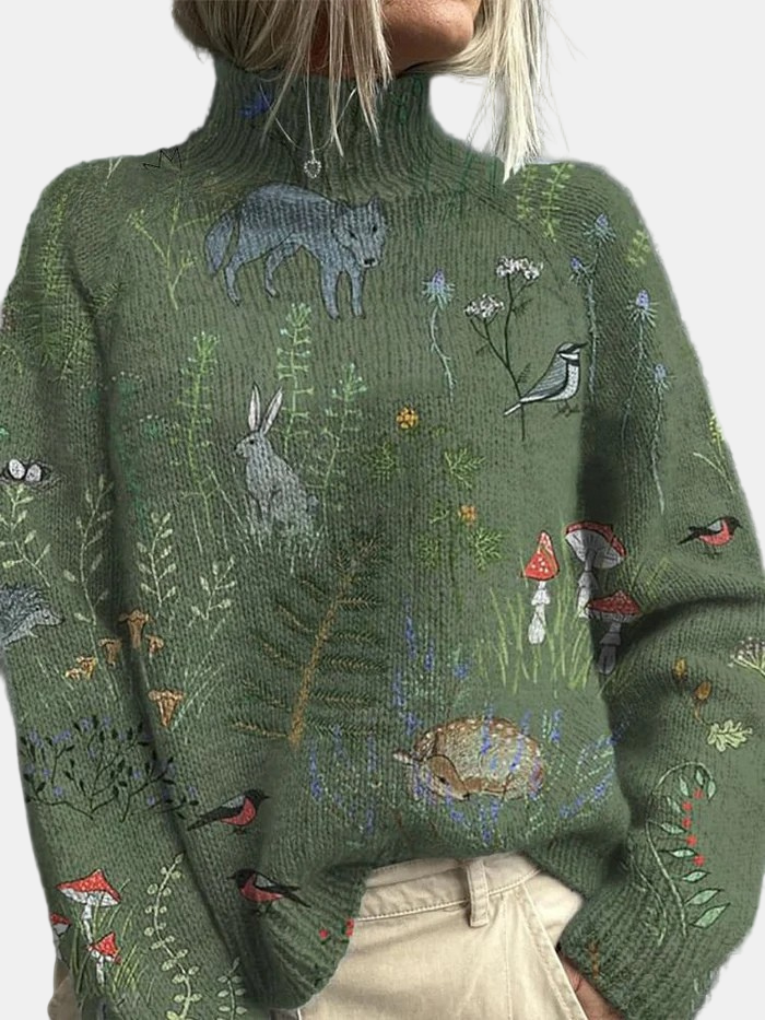 Woodland Pattern Print Sweater