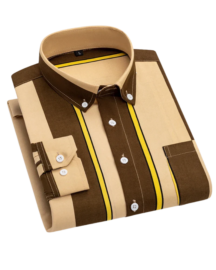 Kensington | Men’s Vertical Colorblock Panel Long Sleeve Button-Down