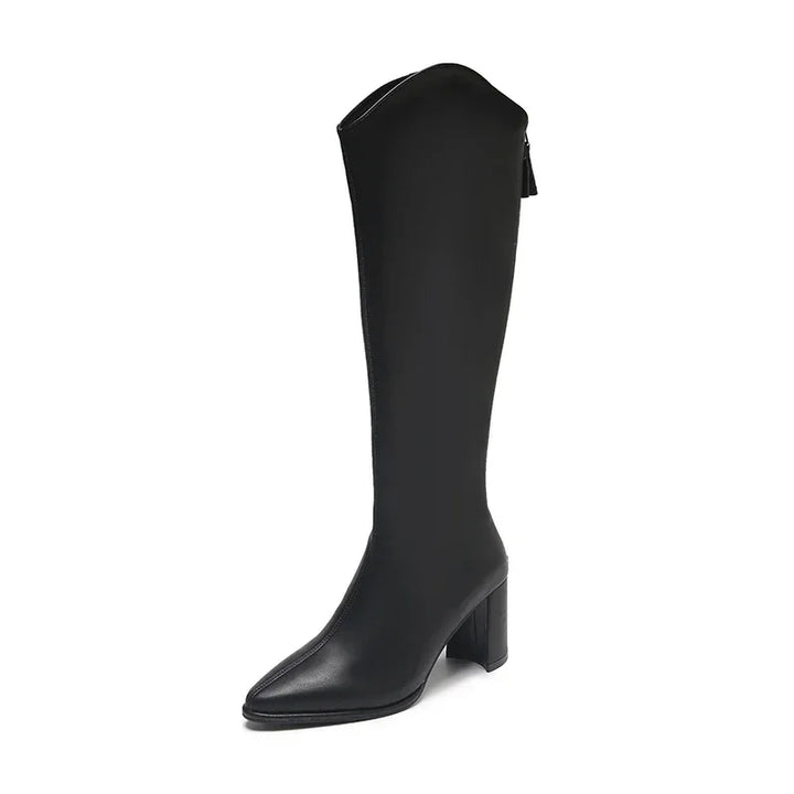 Sleek Knee-High Block Heel Orthopedic  Boots