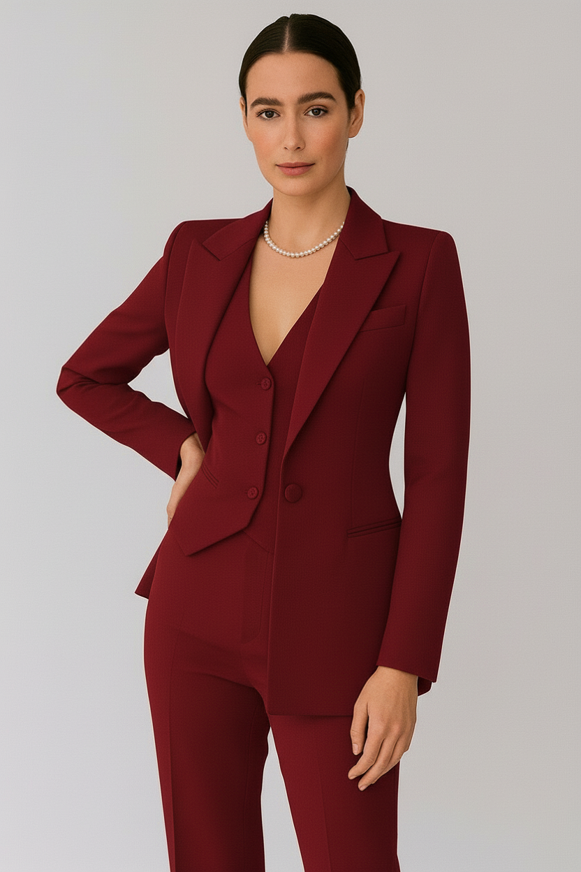 Caroline | Women’s Three Piece Tailored Suit with Vest and Pants