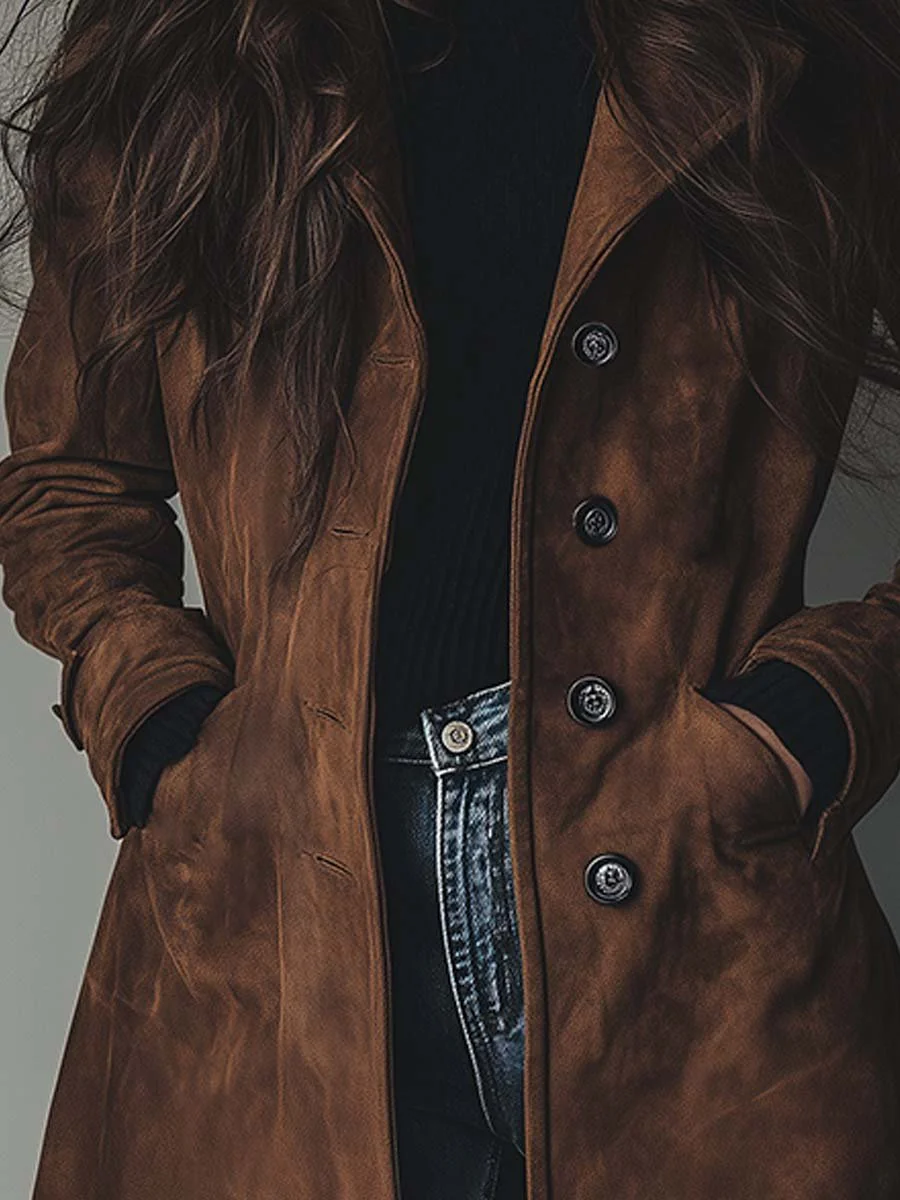 Women’s Tailored Long Button-Front Winter Coat