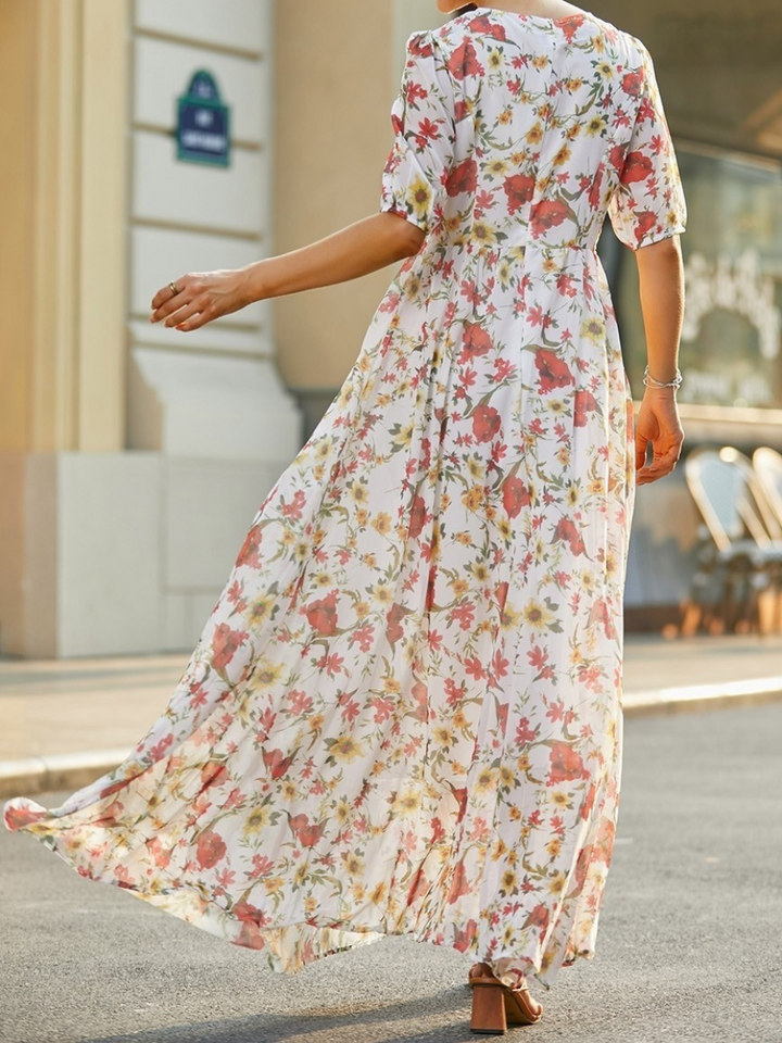 Helena | Flowing Elegant Floral Dress