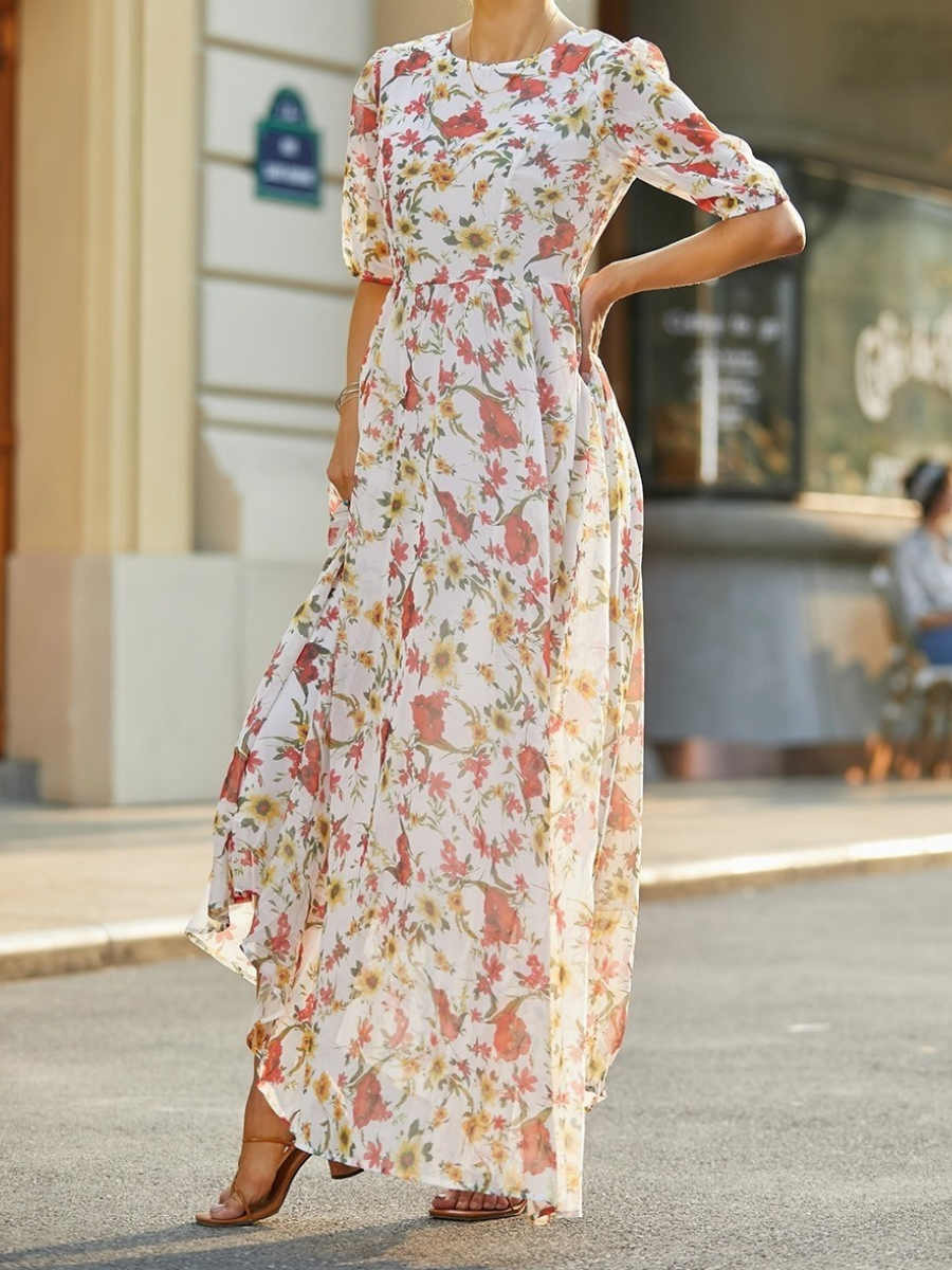 Helena | Flowing Elegant Floral Dress