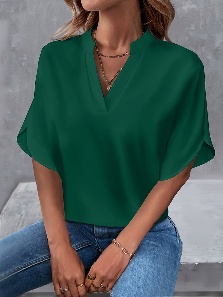 Lyvienne | Minimalist V-Neck Blouse