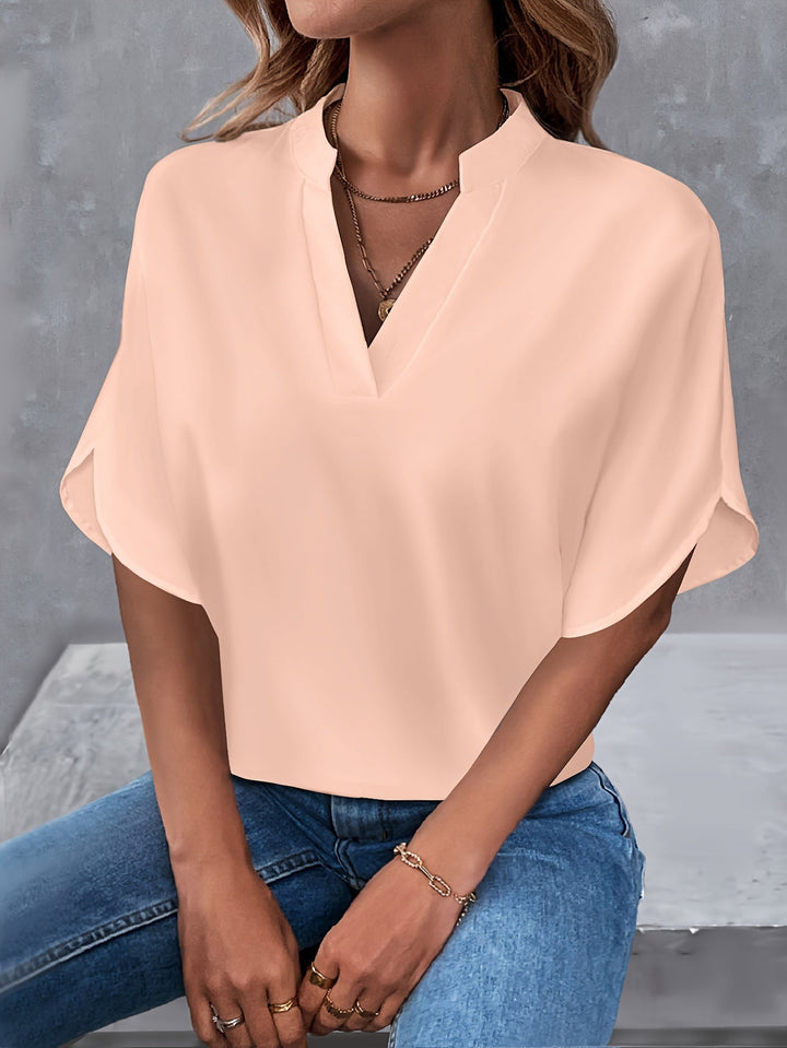 Lyvienne | Minimalist V-Neck Blouse