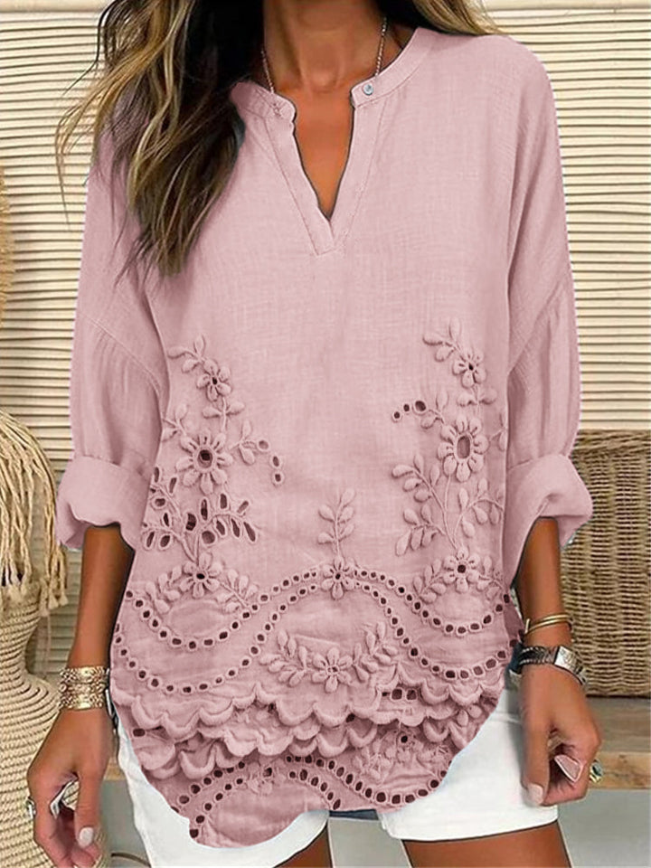 Mirelle | Elegant Floral Embroidered Blouse