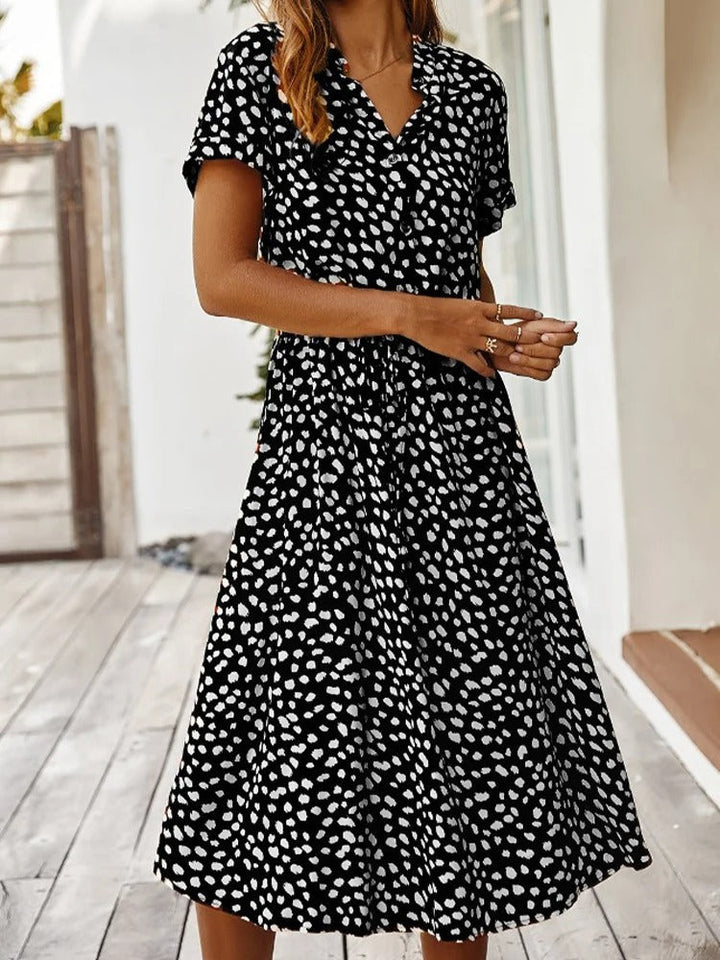 Sienna | Relaxed Leopard Print Midi Dress