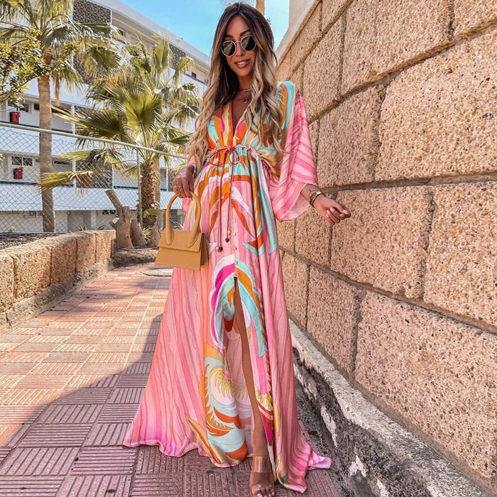 Alora | Heart Print Maxi Dress