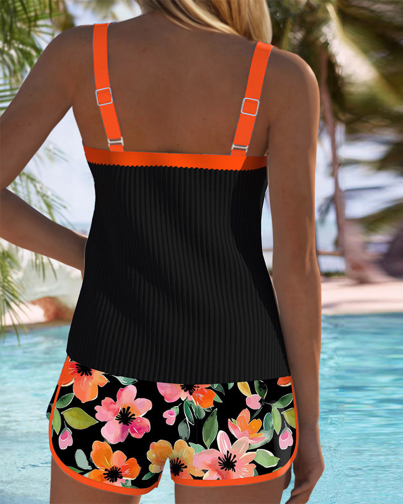 Kaelyn | Tropical Floral Tankini Set