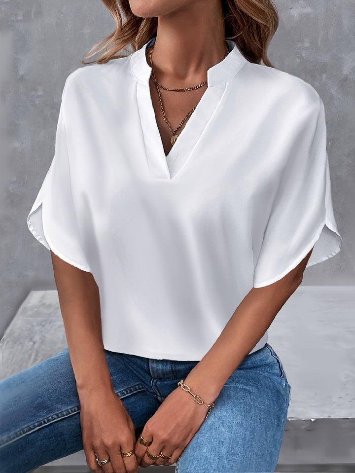 Lyvienne | Minimalist V-Neck Blouse