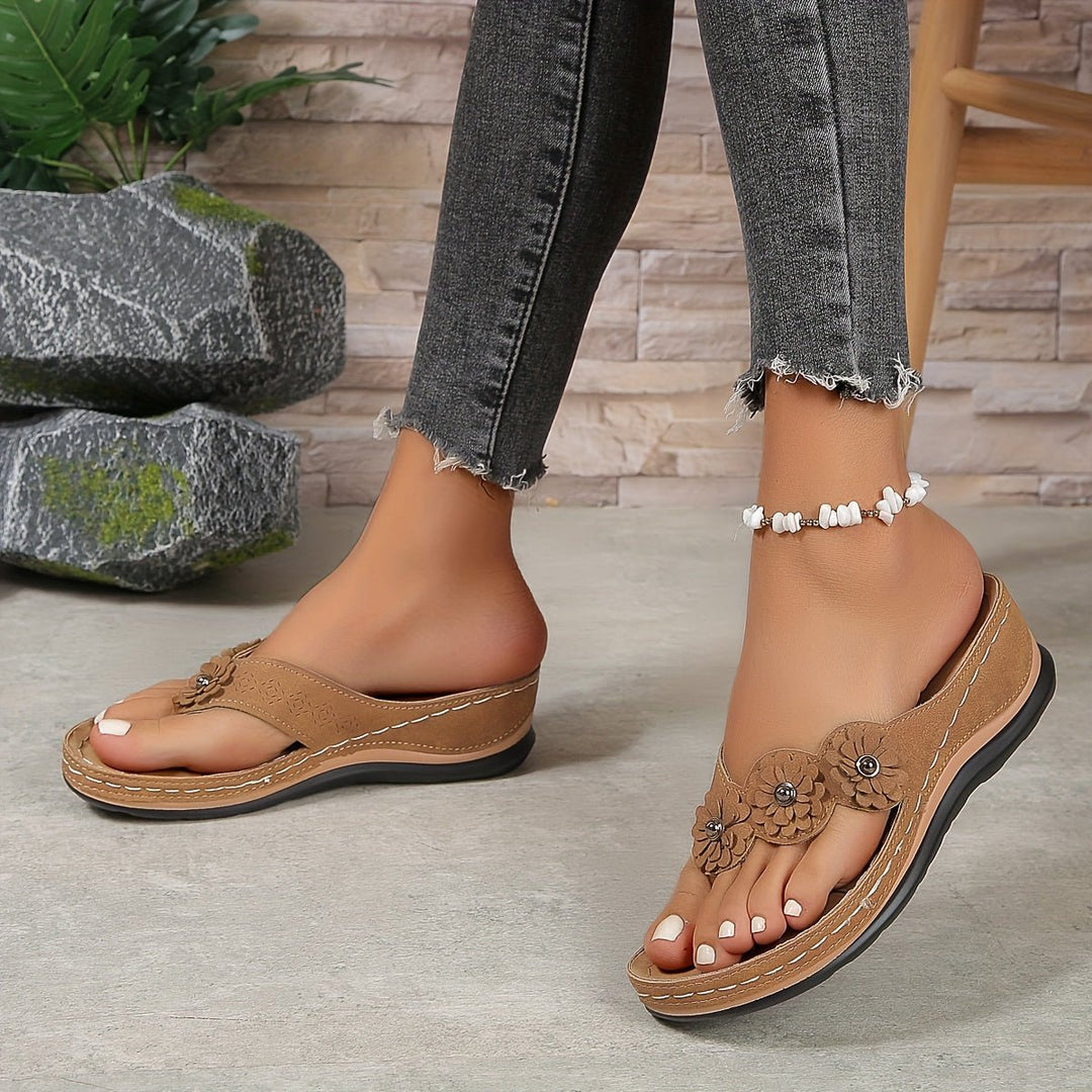 Soraya | Floral Detail Platform Sandals