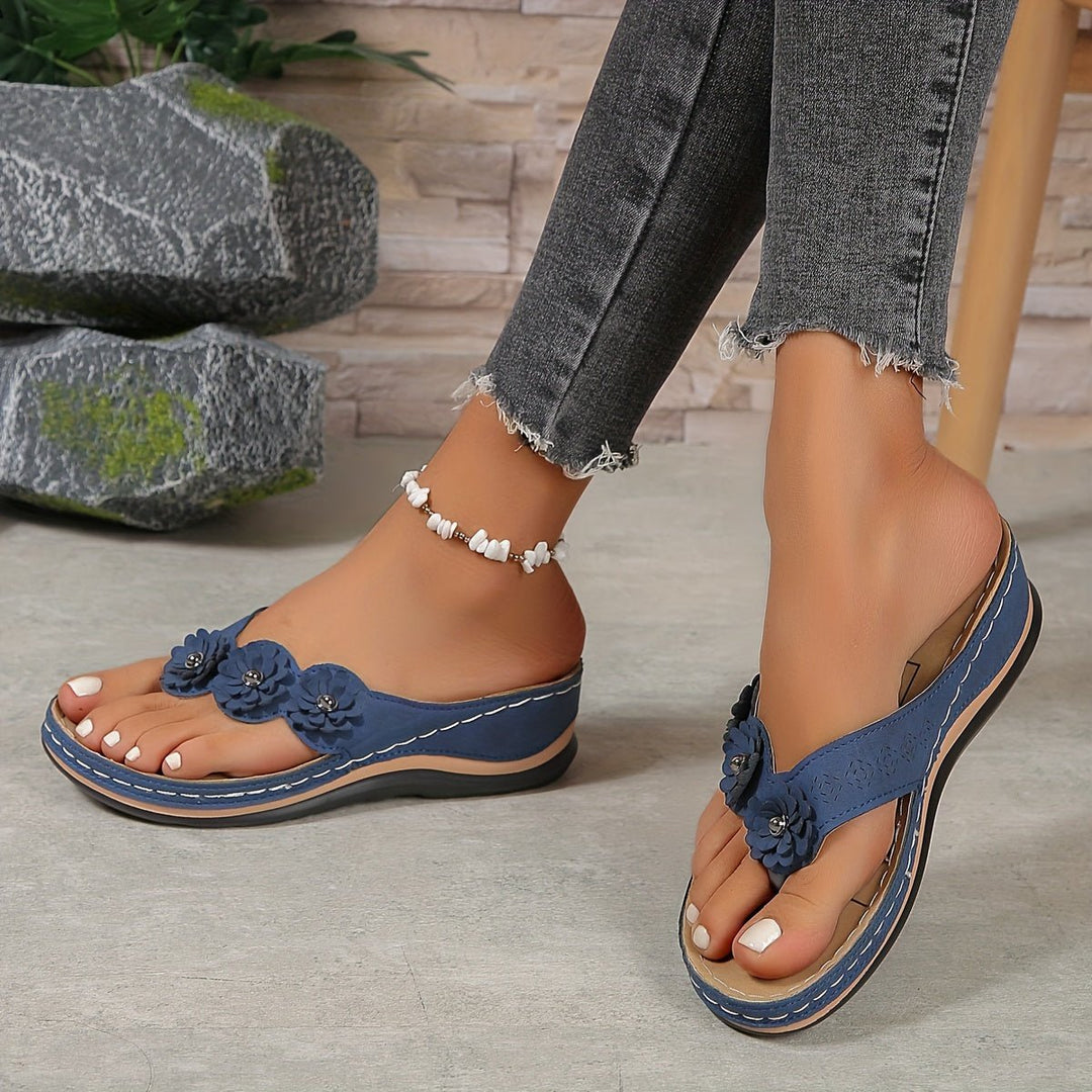 Soraya | Floral Detail Platform Sandals