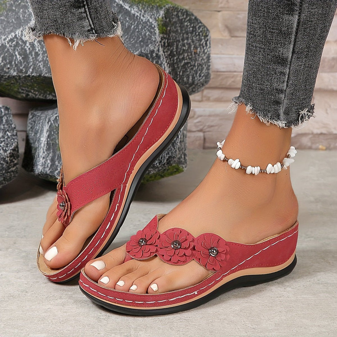 Soraya | Floral Detail Platform Sandals