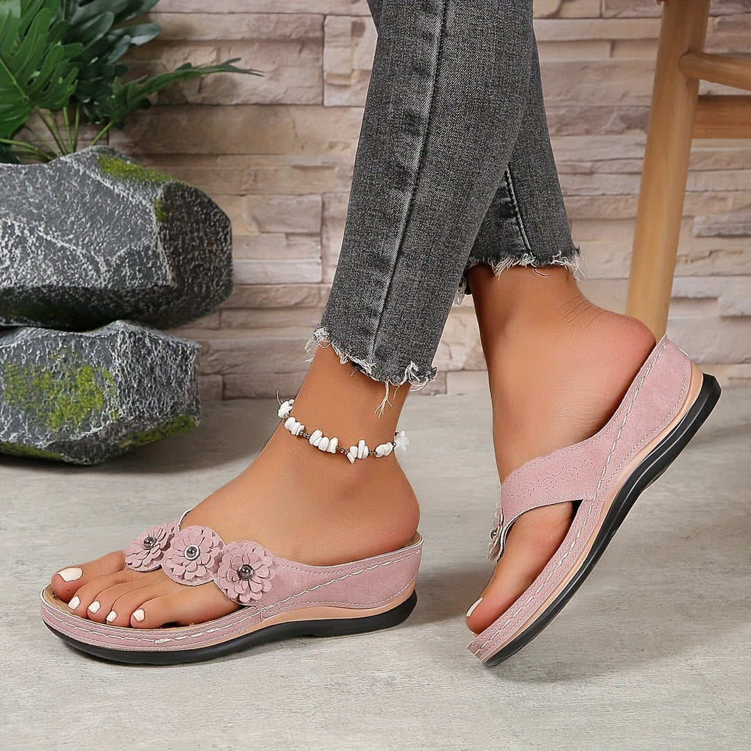 Soraya | Floral Detail Platform Sandals