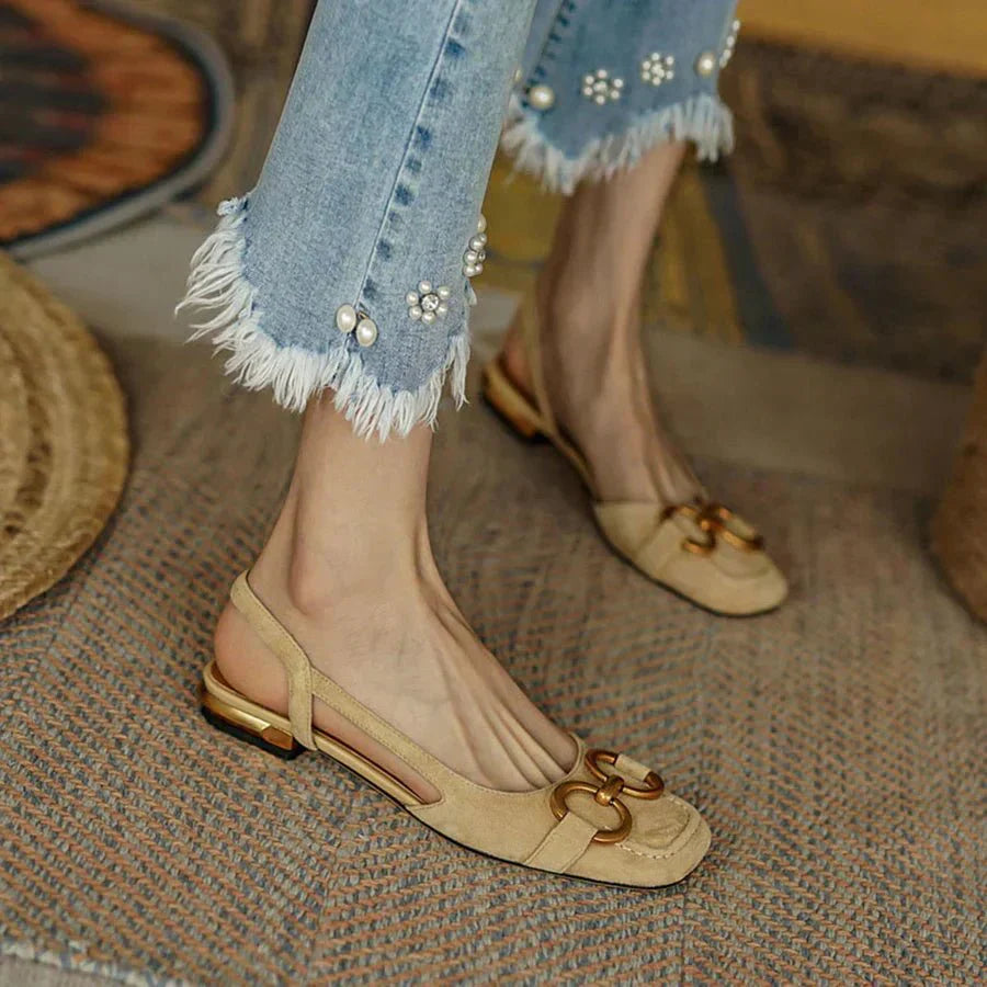 Celestina | Chic Open-Back Flat Shoes