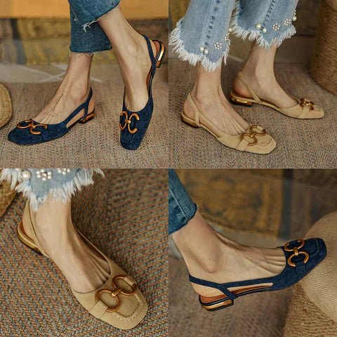 Celestina | Chic Open-Back Flat Shoes