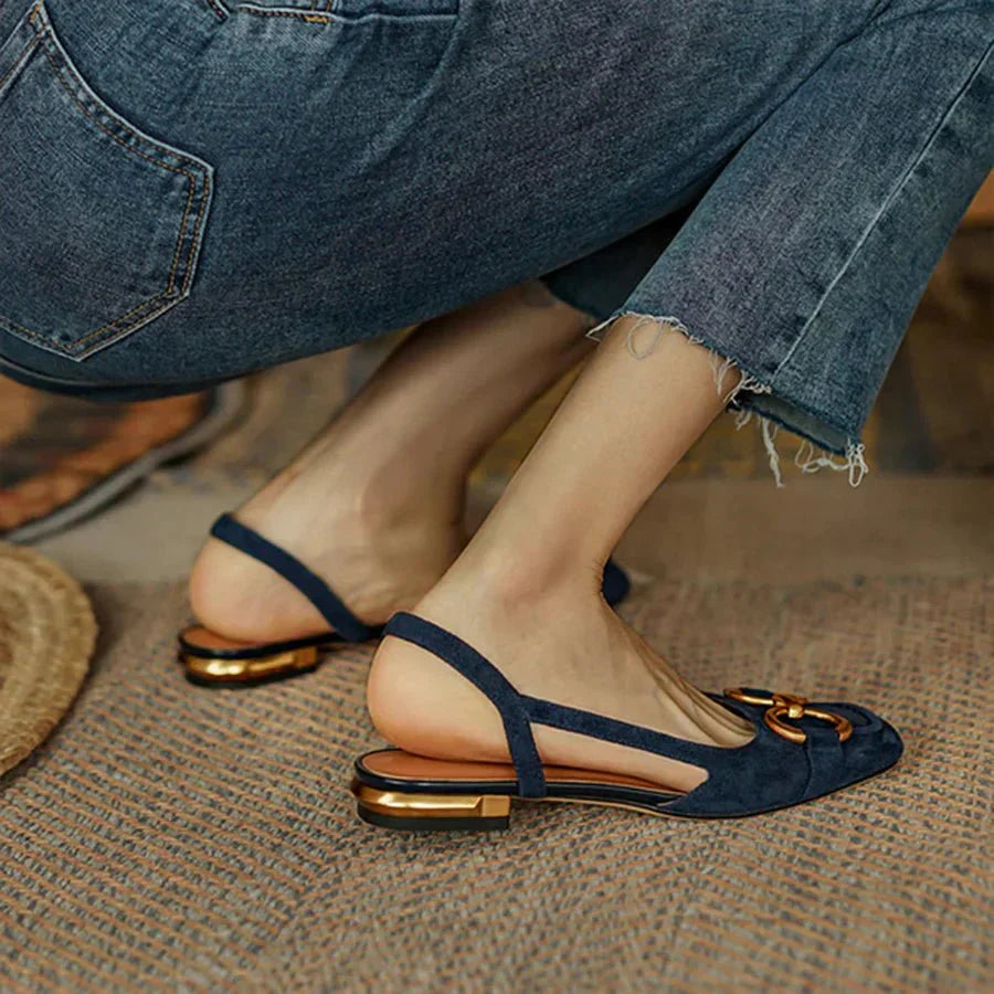 Celestina | Chic Open-Back Flat Shoes