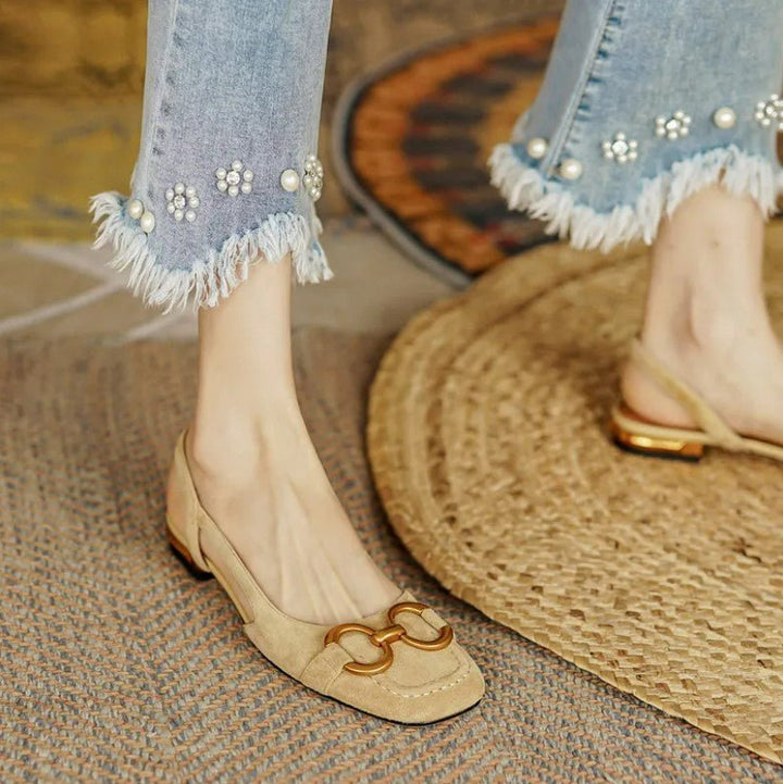 Celestina | Chic Open-Back Flat Shoes