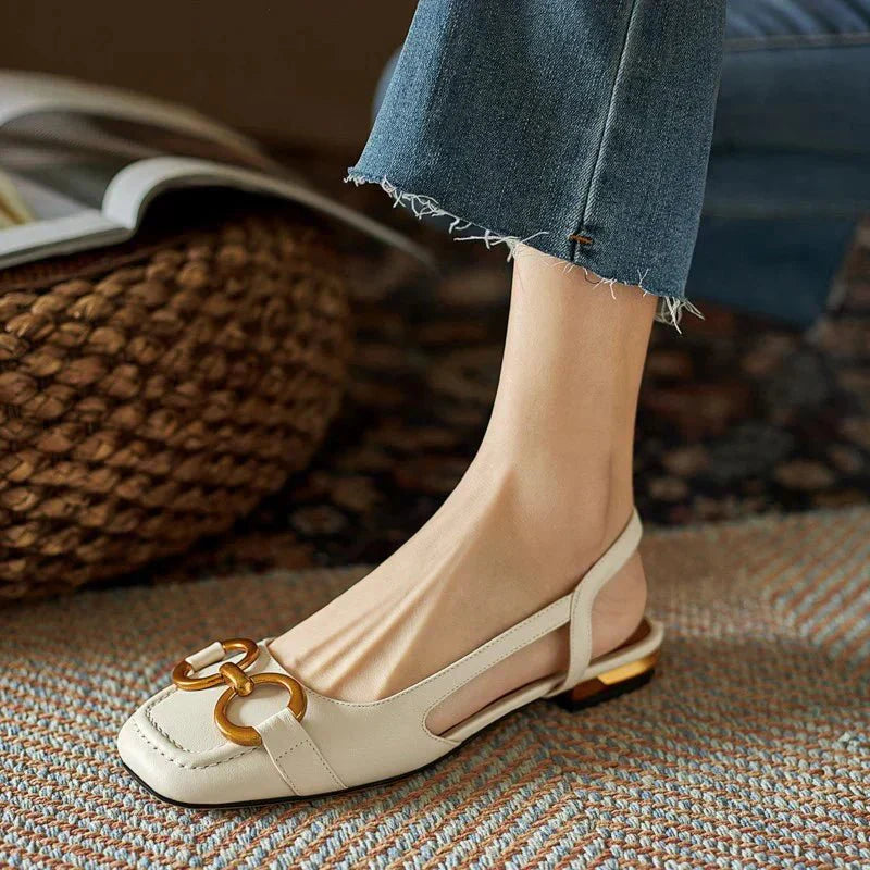 Celestina | Chic Open-Back Flat Shoes
