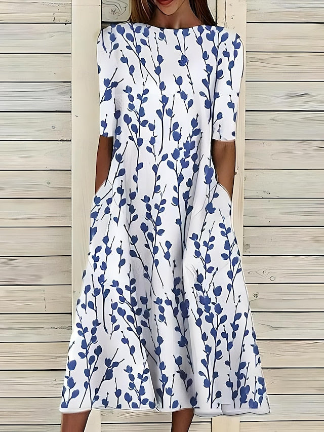 Camille | Elegant Floral Swing Dress