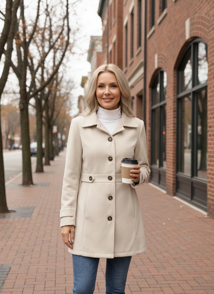 Tailored Button-Front Short Coat