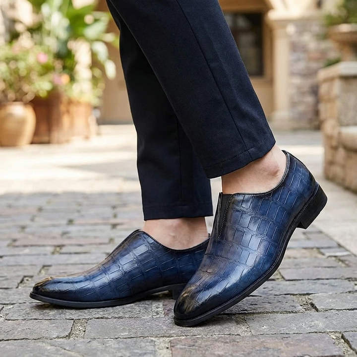 Textured Slip-On Loafer Shoes