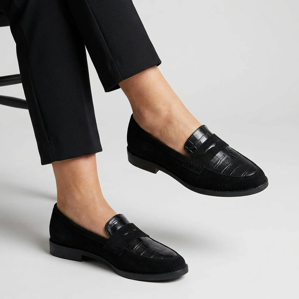 Women’s Croc Embossed Flat Loafers