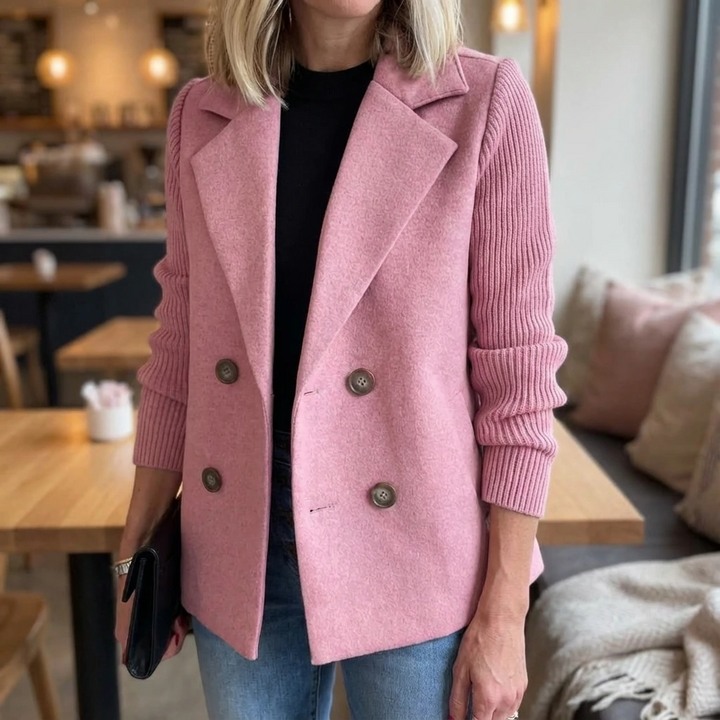 Knit Sleeve Tailored Blazer