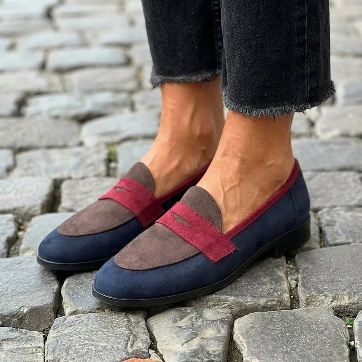 Orthopedic Contrast Strap Penny Loafers