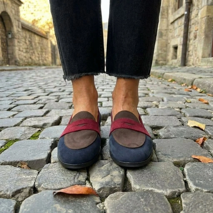 Orthopedic Contrast Strap Penny Loafers
