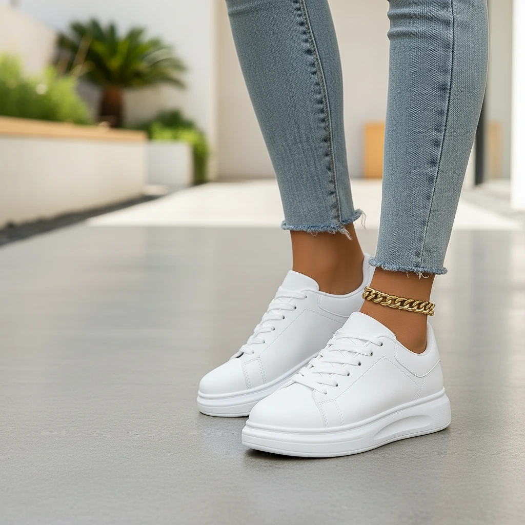 Women’s Minimal Clean White Sneakers