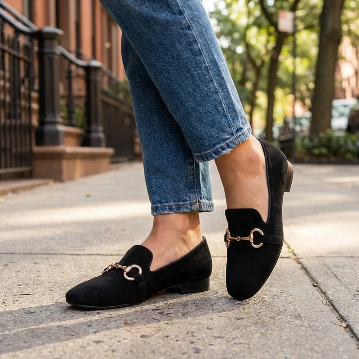 Women’s Classic Slip-On Loafers with Hardware Detail