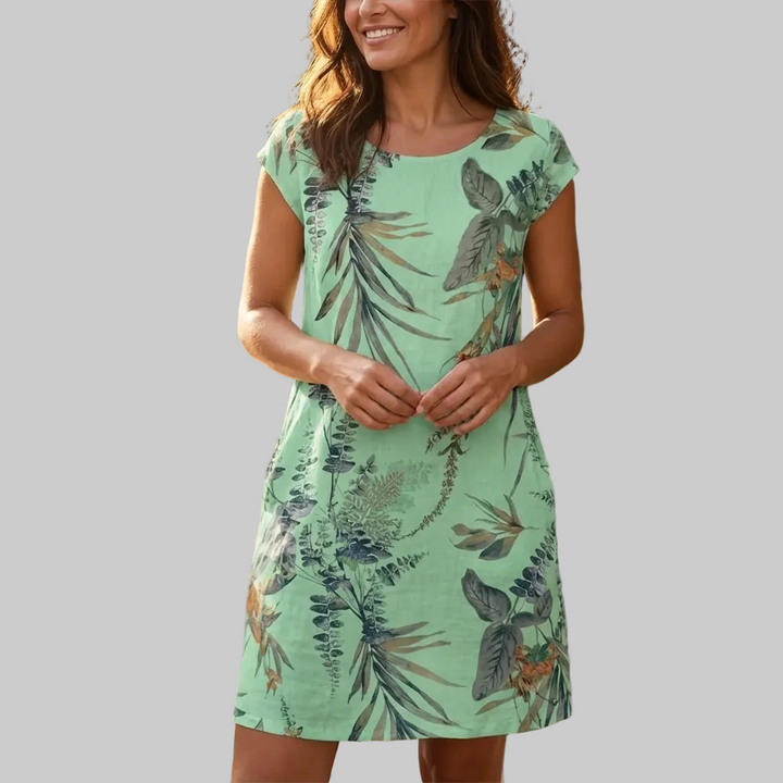 Botanical Breeze Pocket Shift Dress
