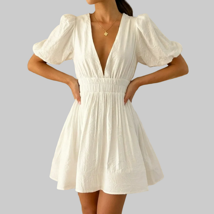 Spring Pleated Mini Dress