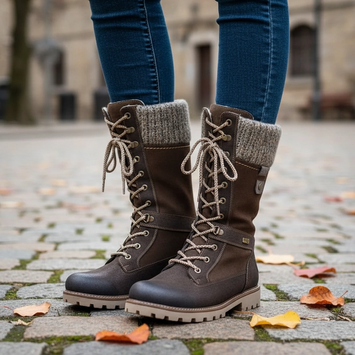 Women’s Outdoor Lace-Up Winter Boots with Warm Lining