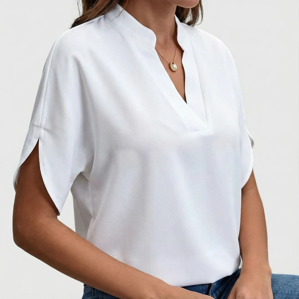 Soft Split-Neck Blouse