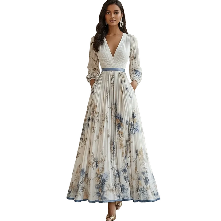 Aurelisse | Women’s Floral Pleated Maxi Wedding Guest Dress