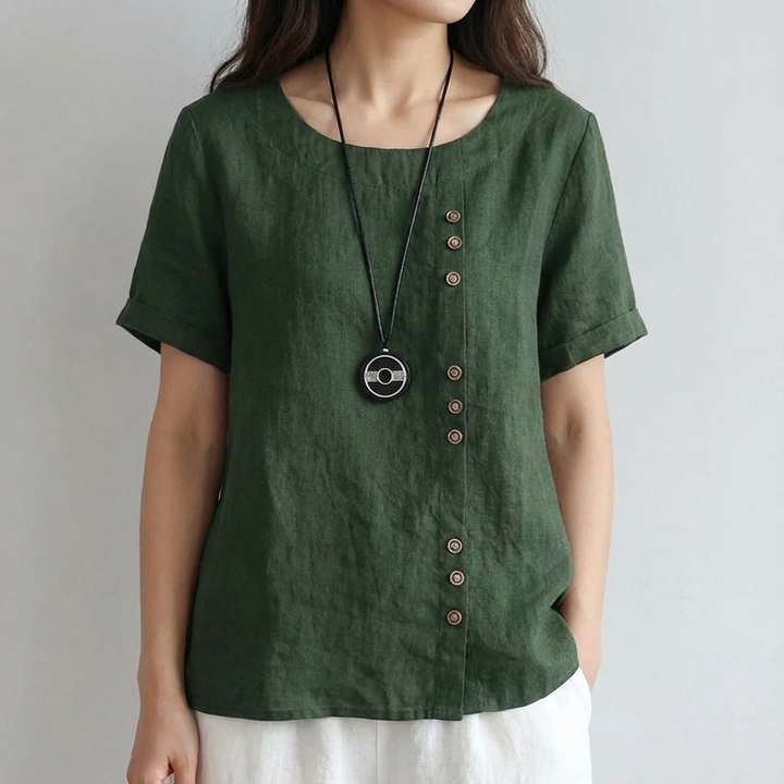 Stylish Asymmetrical Button Blouse